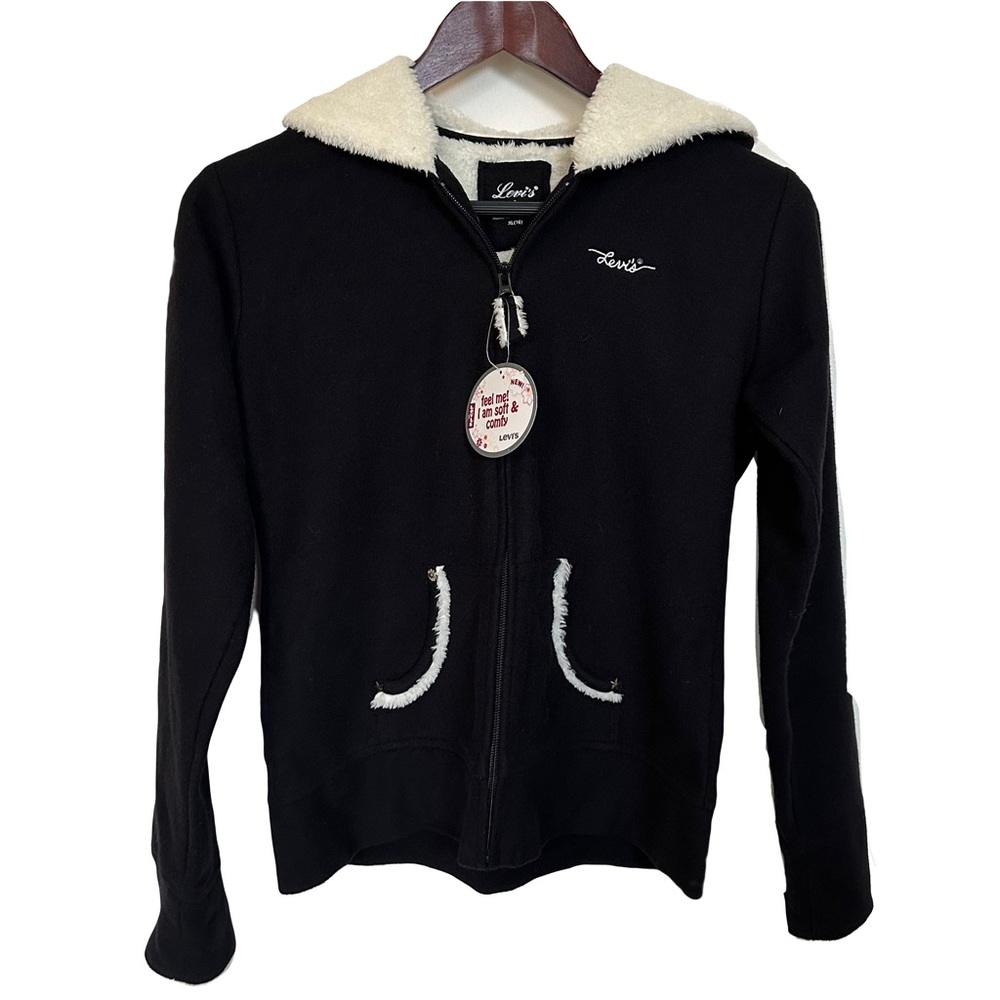 Levi’s - Sherpa-lined Black Zip-up Sweatshirt